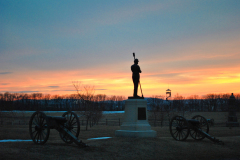 Hampton's Battery at the Peach Orchard at Sunset