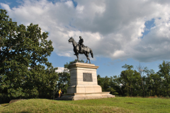 Monument to General Henry W. Slocum on Stevens Knoll. Henry Slocum Equestrian Monument Gettysburg August 2012